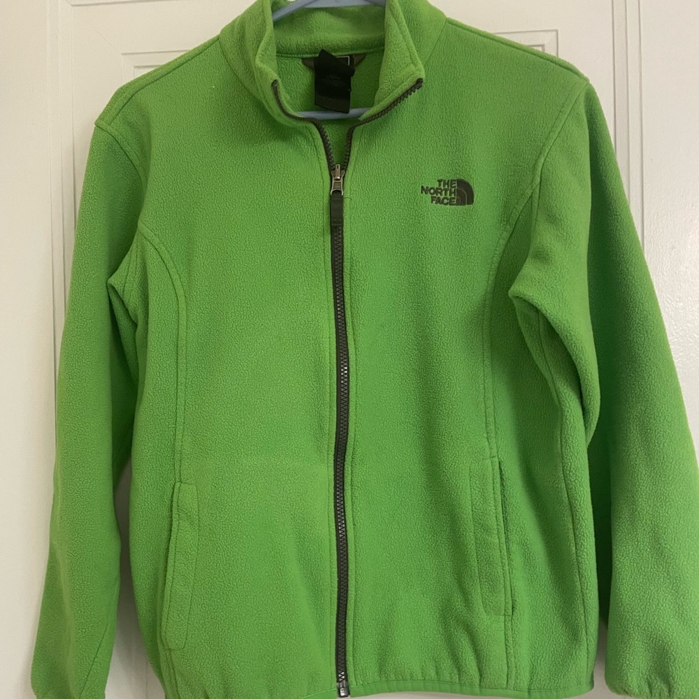 Boys Lime Green The North Face Fleece Size L 14/16